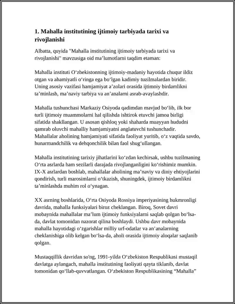 Mahalla institutining ijtimoiy tarbiyada tarixi va rivojlanishi 3