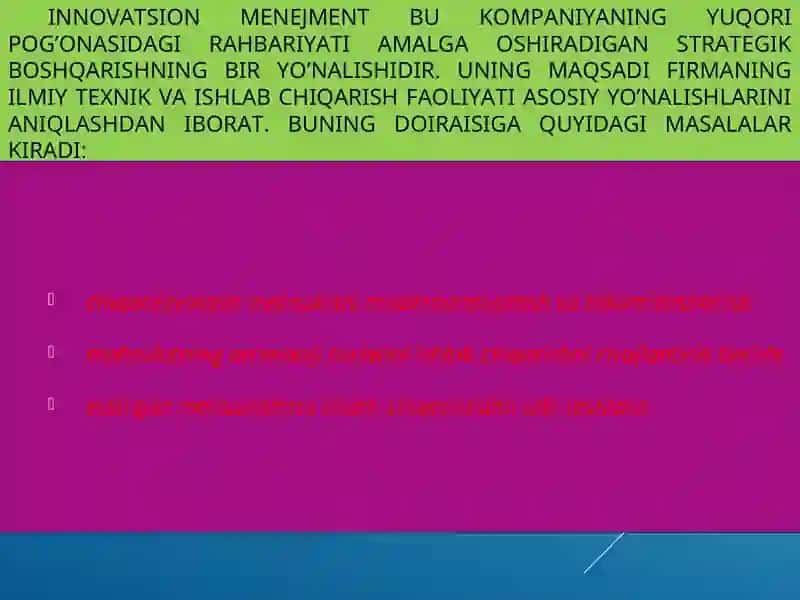 Inovatsion menejment savdo menejmenti boshqaruv usullari 3
