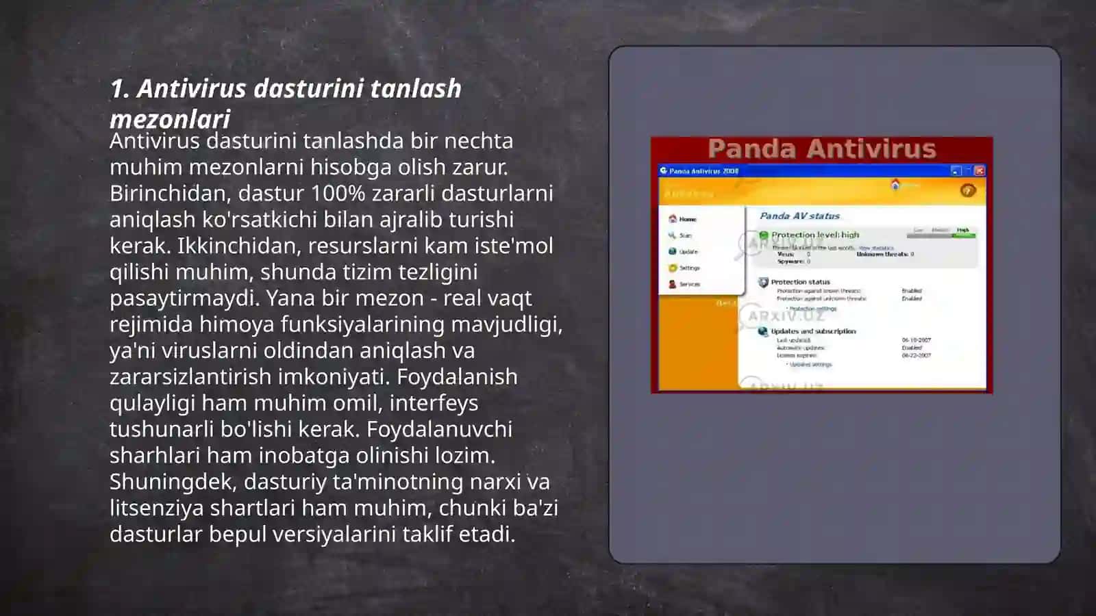 Antivirus dasturlari o'rnatish va sozlash 3