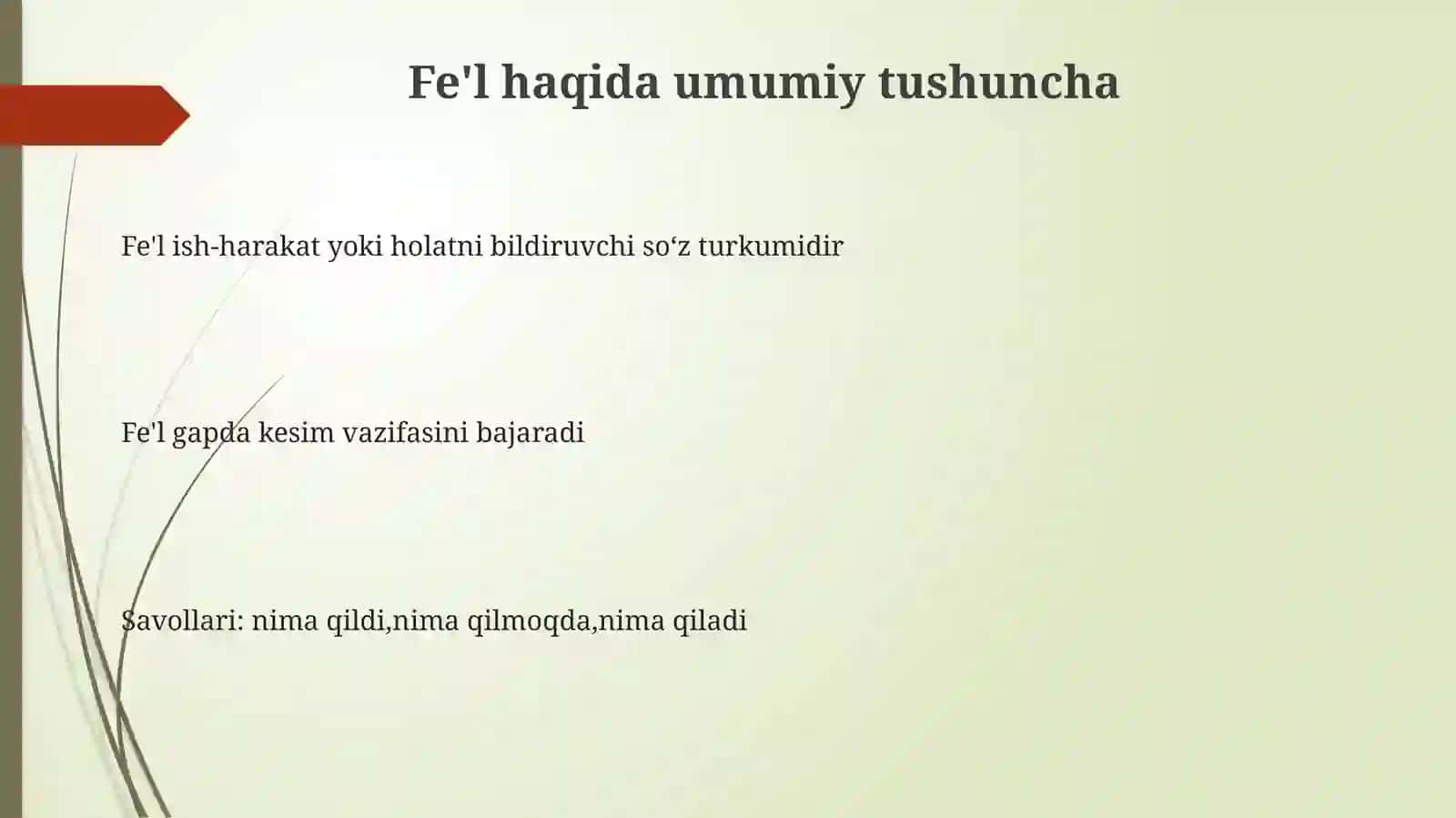 Fe'l soʻz turkumi 3