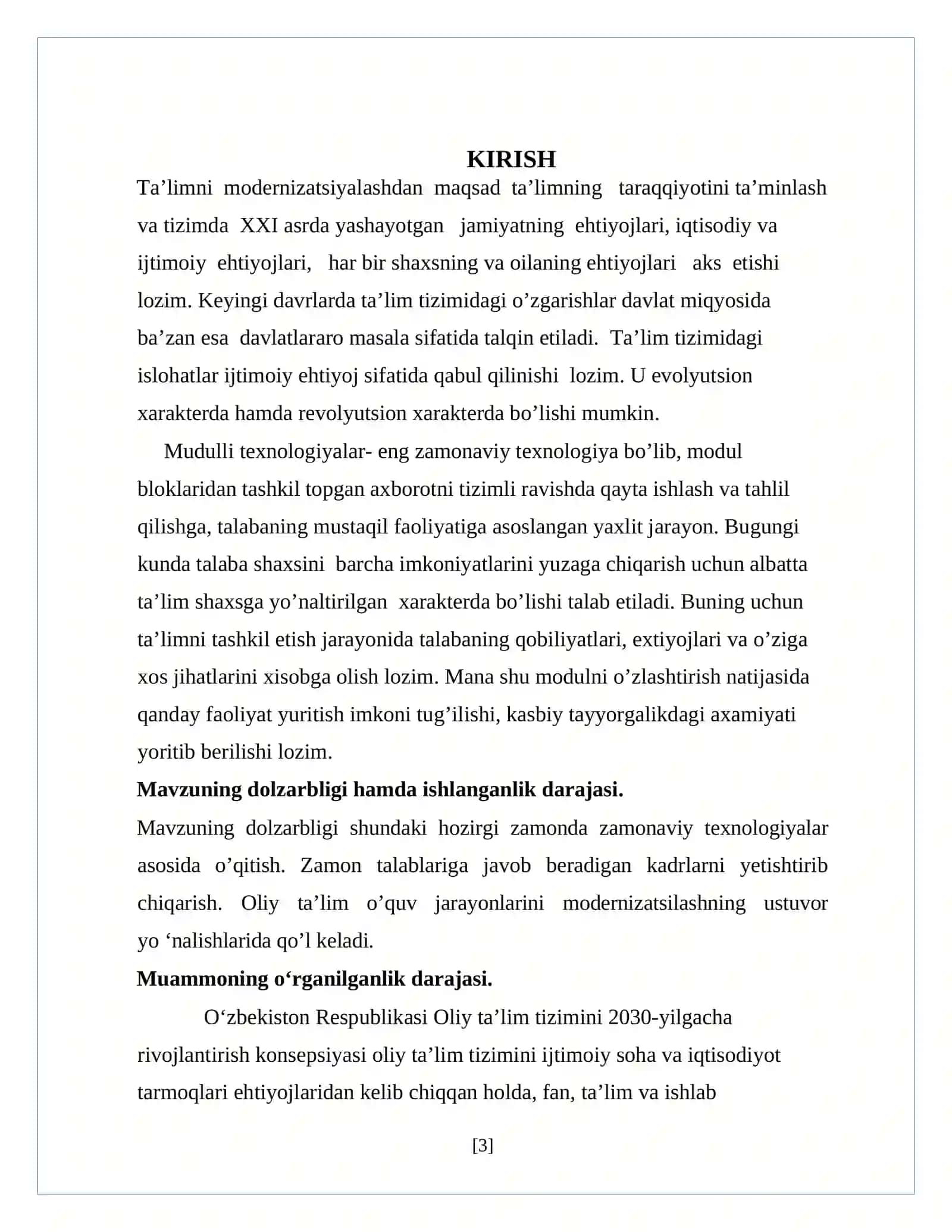 Oliy ta'lim tizimini modernizatsiyalashning ustuvor yo'nalishlari 3