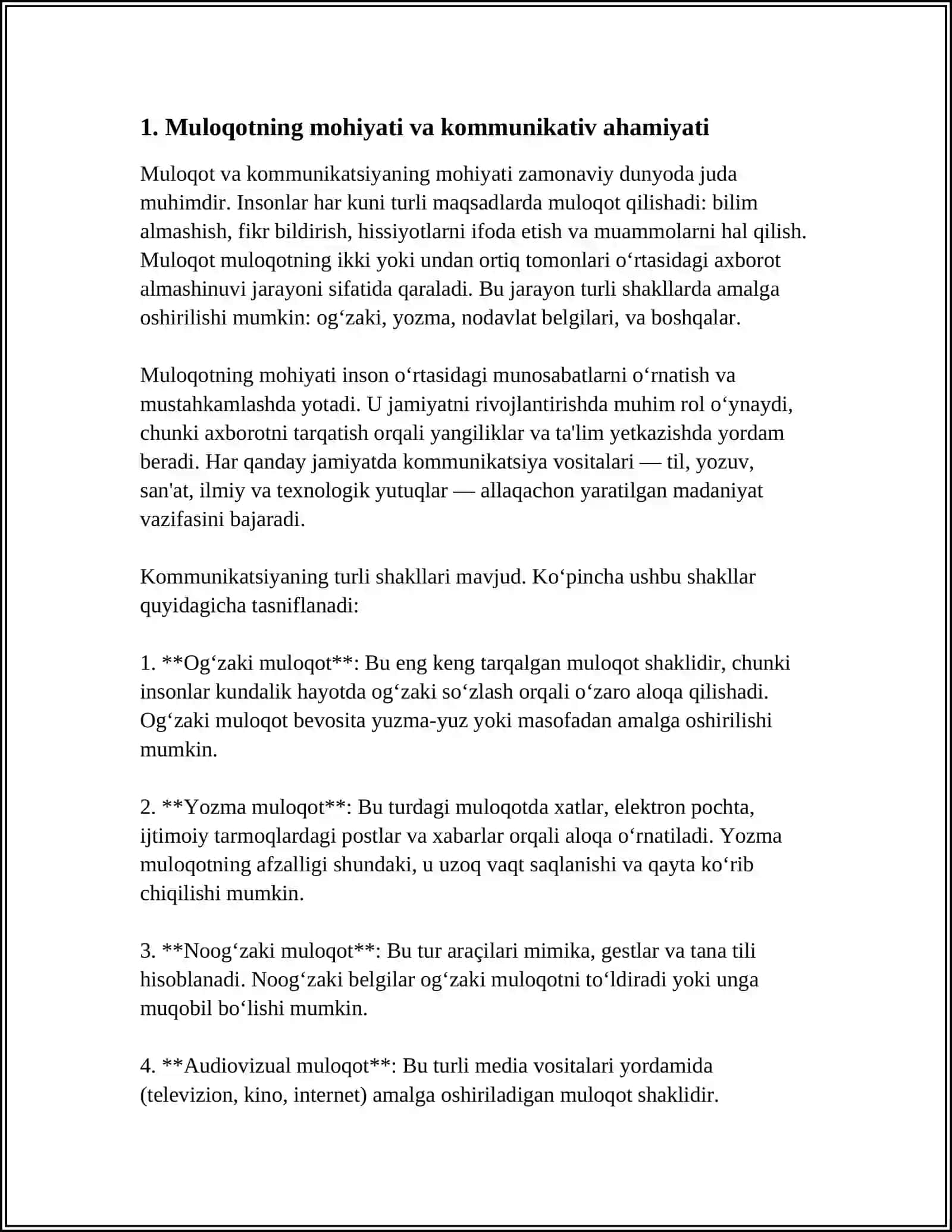 MULOQOTNING KOMMUNIKATIV TOMONI-MAʼLUMOTLAR ALMASHINUVI JARAYONIDIR 3