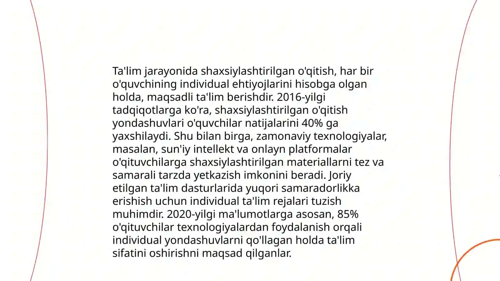 Ta'limiy jarayonda shaxsiylashtirilgan o'qitish 3
