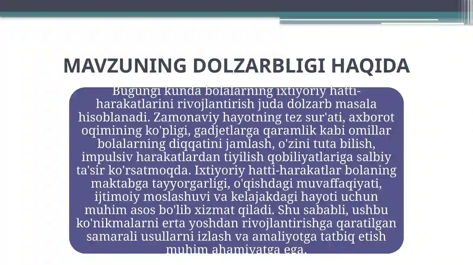 O'YIN ORQALI BOLADA IXTIYORIY HATTI HARAKATLARNI RIVOJLANTIRISH 3