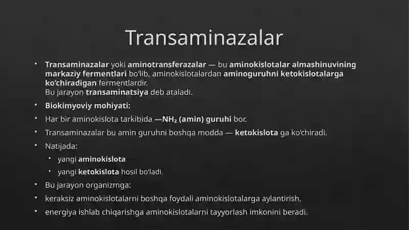 Transaminazalarning klinik ahamiyati katepsinlar va ularning klinik ahamiyati giperammoniemiya turlari ularga tashxis qo’yishda klinik ahamiyati 3
