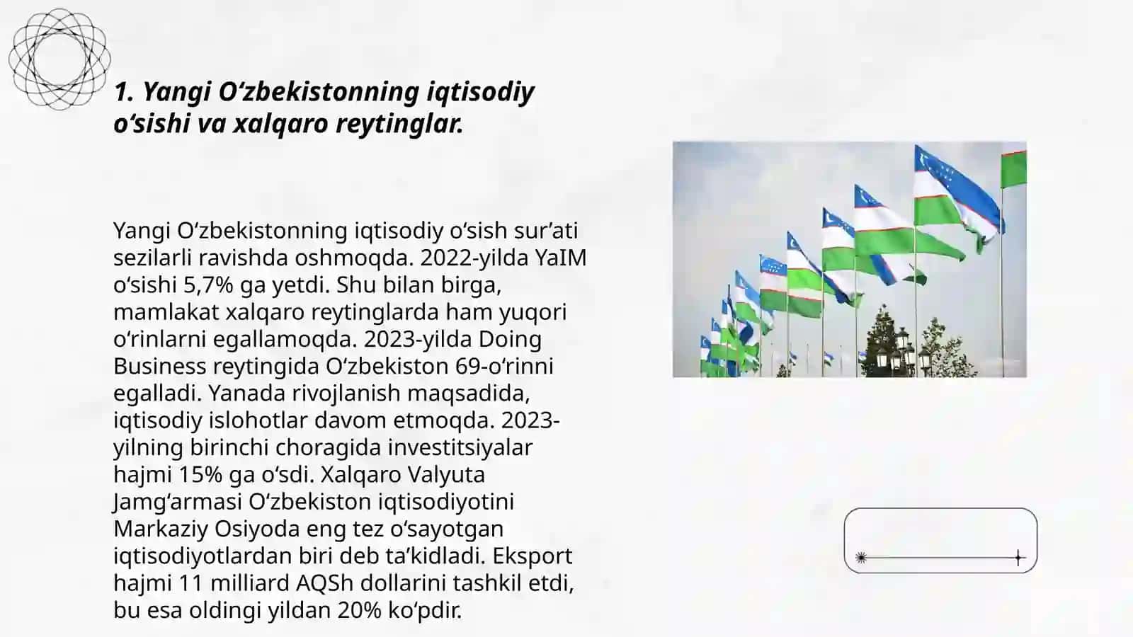 Yangi O‘zbekistonning iqtisodiy o‘sishi va xalqaro reytinglar 3