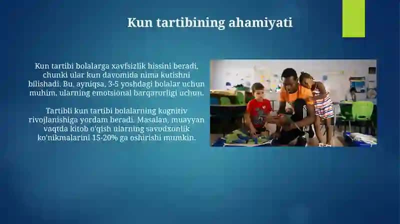 Kun tartibi bolalar uchun 3