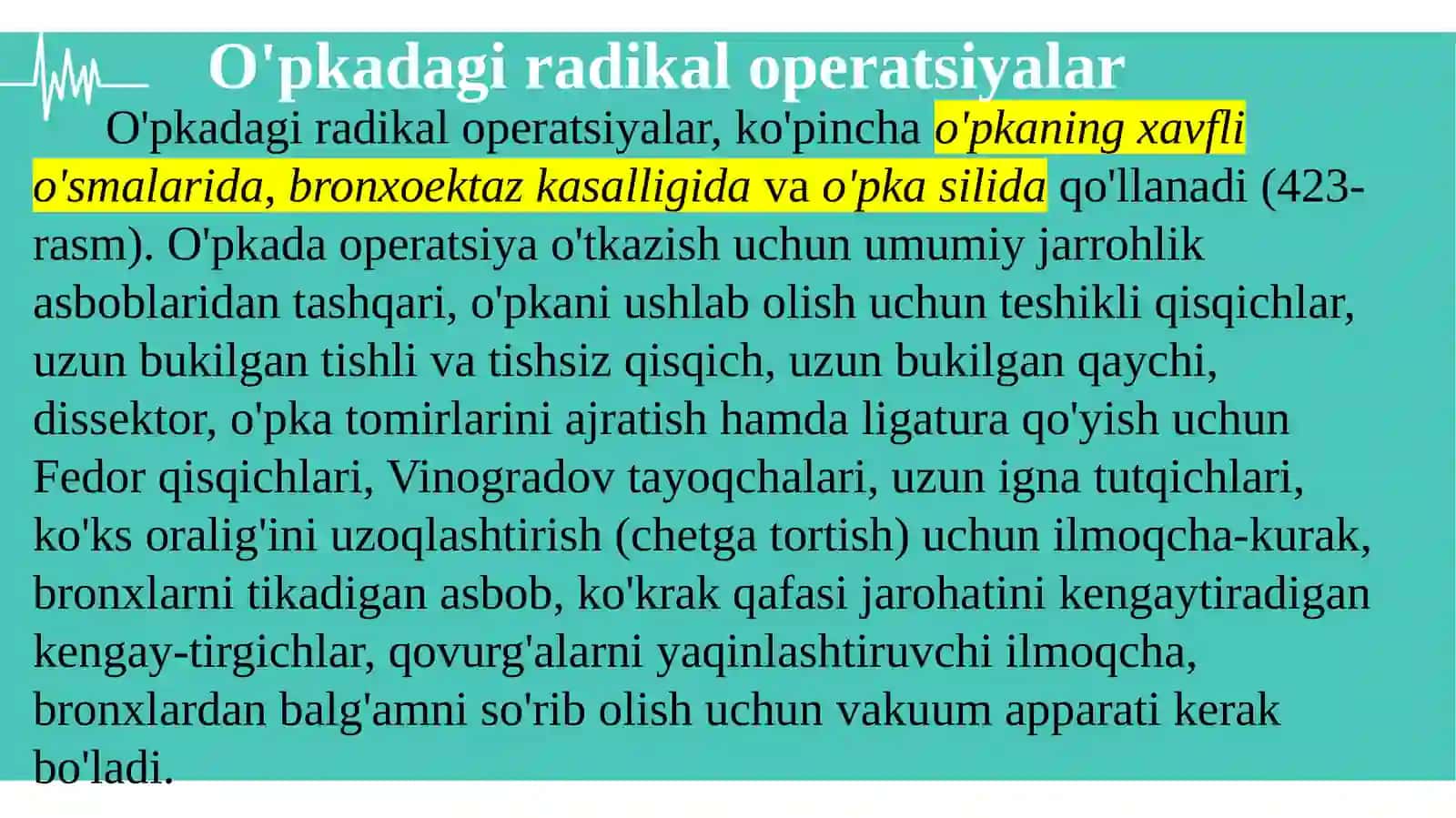 Pnevmonektomiya,lobektomiya, segmentektomiya texnikasi 3