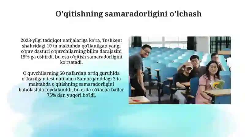 Òquvchilarning ôzlashtirishini tadqiq etish metodikasi 3