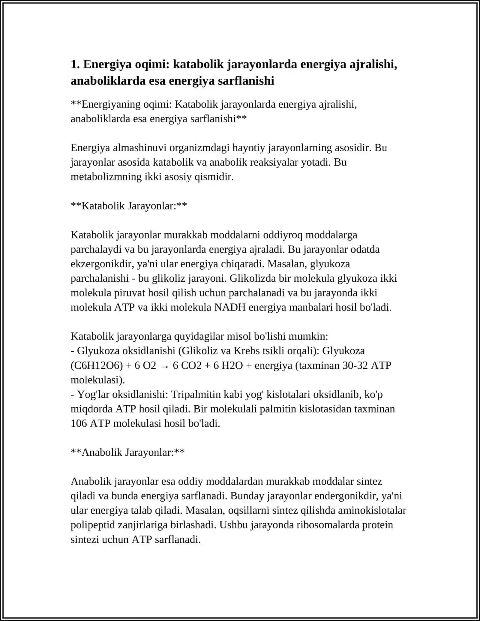 KATABOLIK VA ANABOLIK JARAYONLARNING FARQLARI 3