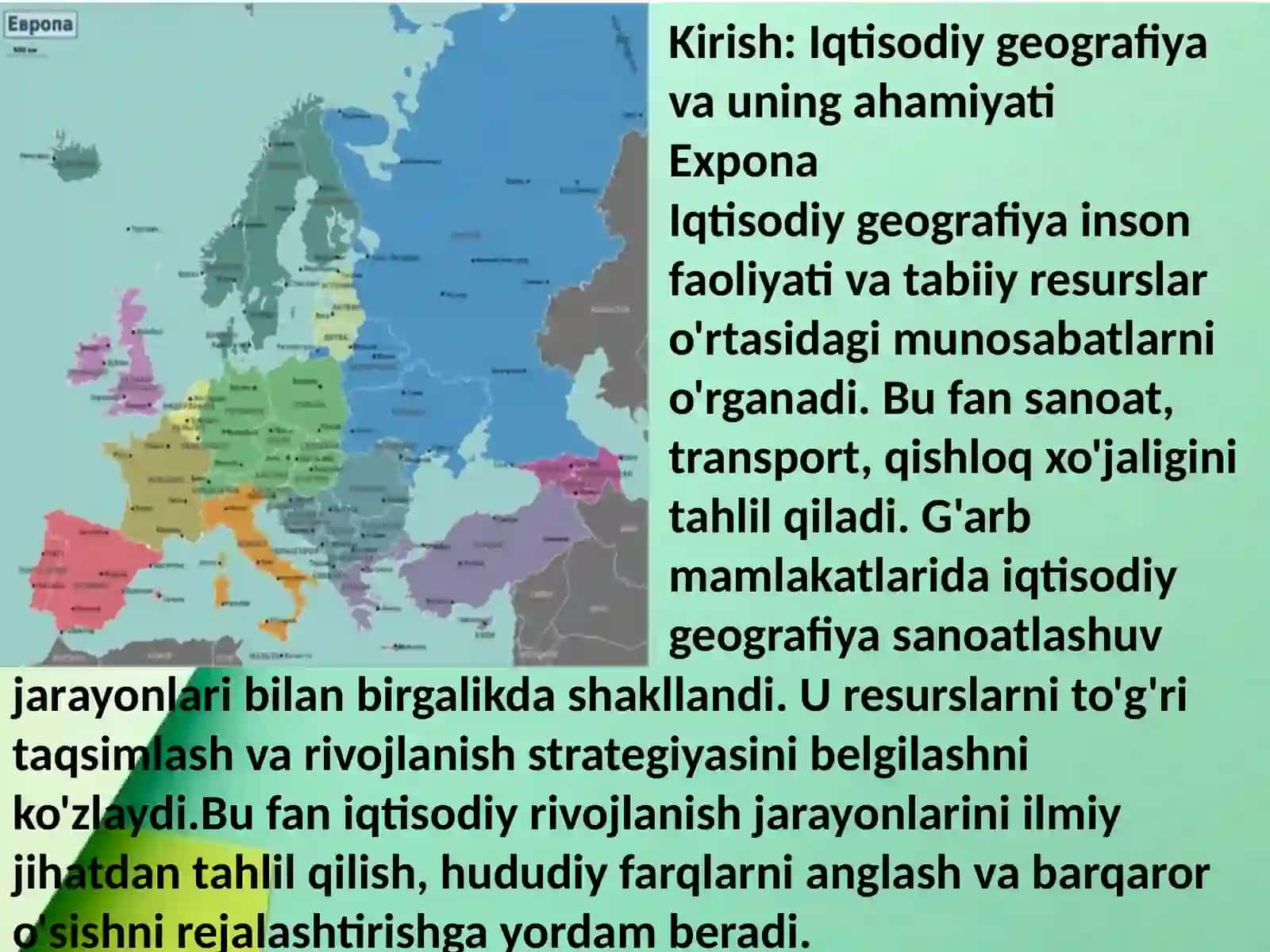 Iqtisodiy geografiyaning g'arb mamlakatlarida rivojlanishini o'rganish 3