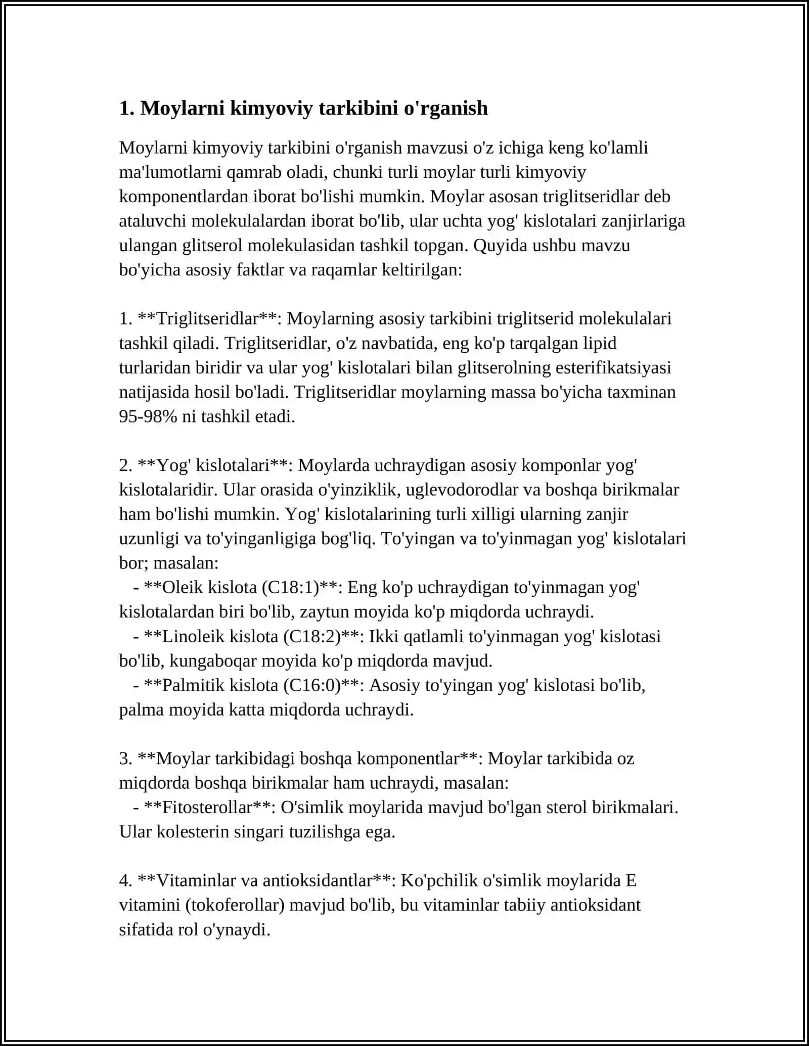 MOYLARNI NUR SINDIRISH KO'RSATGICHINI ANIQLASH 3