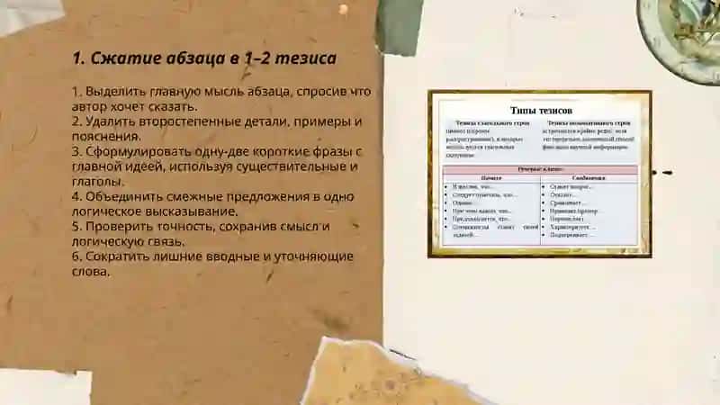 Упражнения в виде тезисов 3