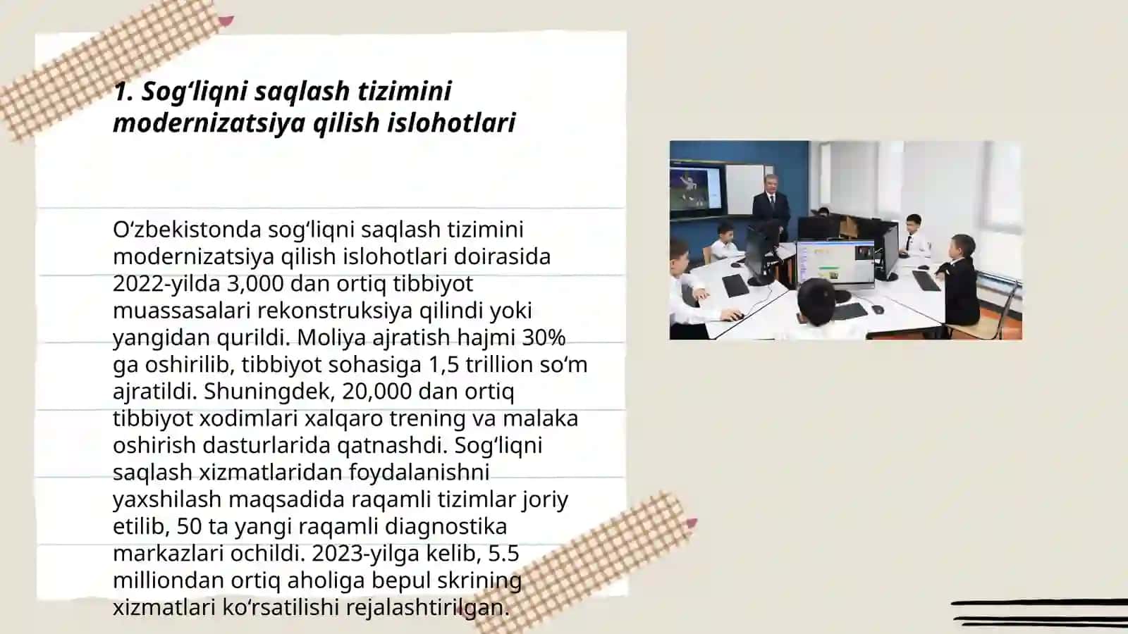 Sog‘liqni saqlash tizimini modernizatsiya qilish islohotlari 3
