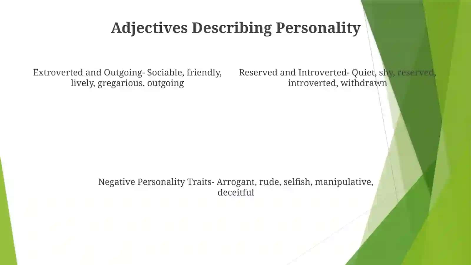 Collocations About Personality 3