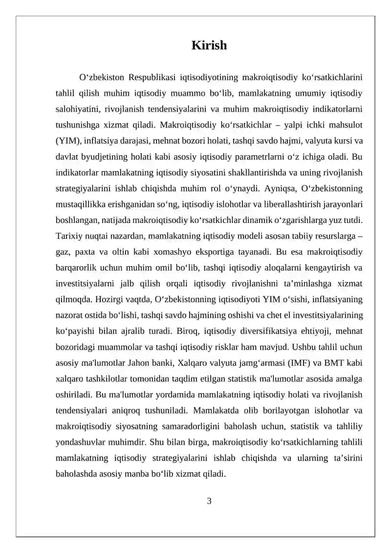 Oʻzbekistonning makroiqtisodiy koʻrsatkichlari tahlili 3