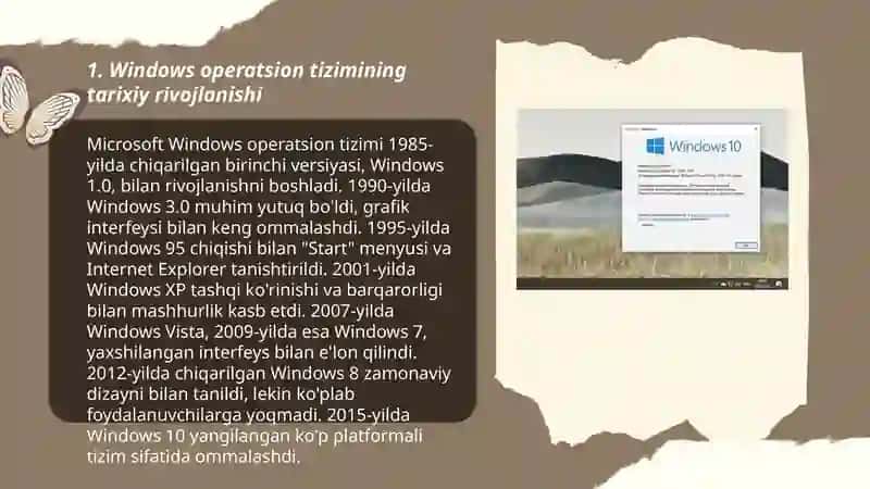 Windows operatsion tizimlarining rivojlanishi va ishlash prinsipi 3