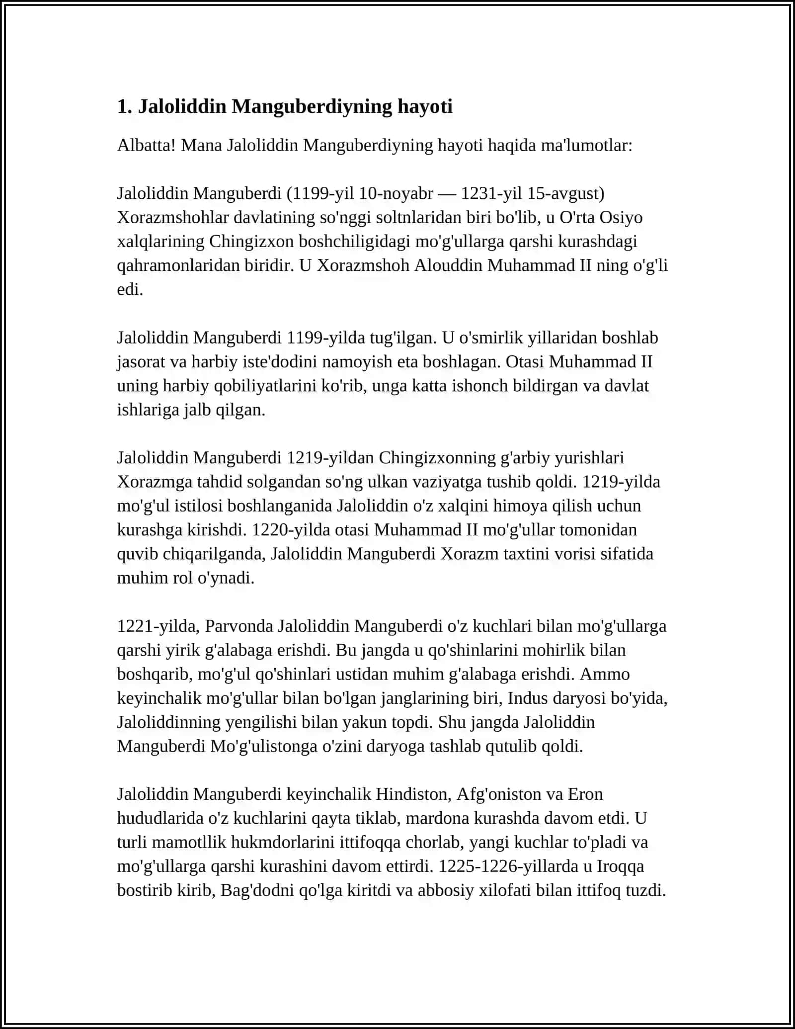 JALOLIDDIN MANGUBERDI -VATAN QAHRAMONI 3