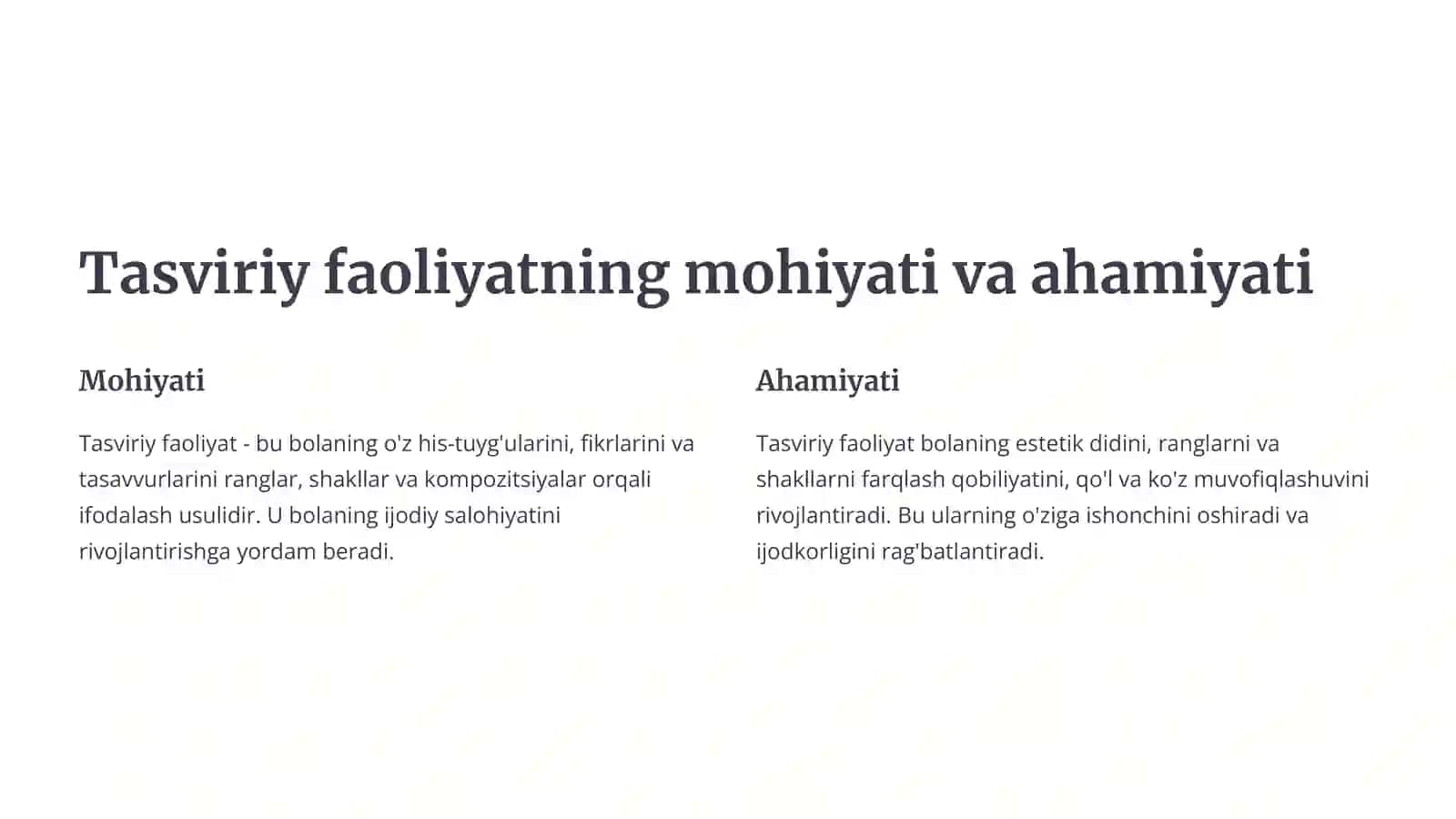 Turli yosh guruhlar tarbiyasida tasviriy faoliyat tushunchasi 3