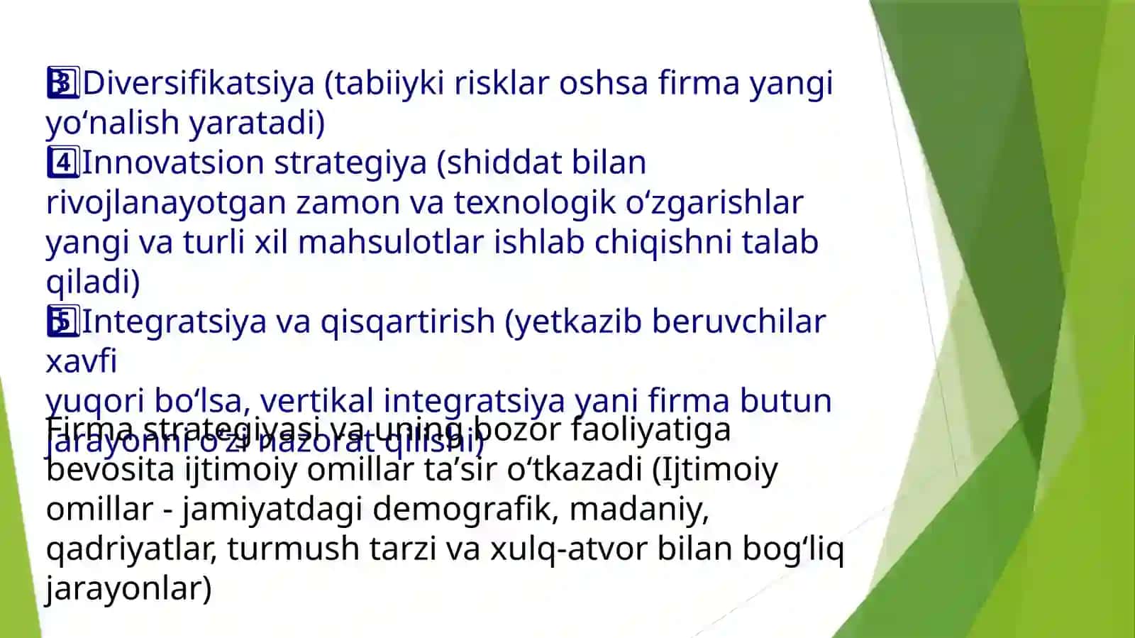 Tashqi kuchlarning firma faoliyati va qaror qabul qilishga tasiri 3
