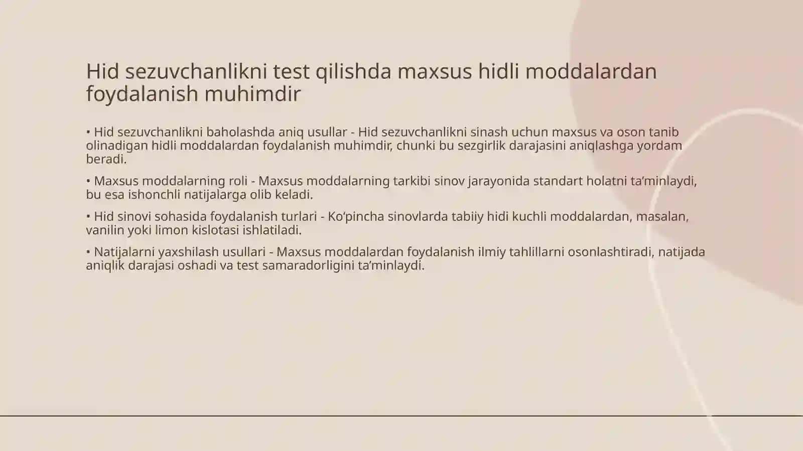 Hid sezuvchanlikni test orqali tekshirish 3