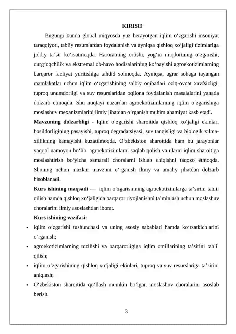 Iqlim o’zgarishining agroekotizimlarga ta’siri va moslashuv choralari 3