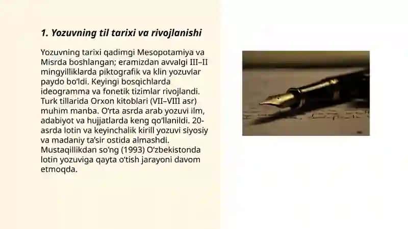 Yozuv va til munosabati 3