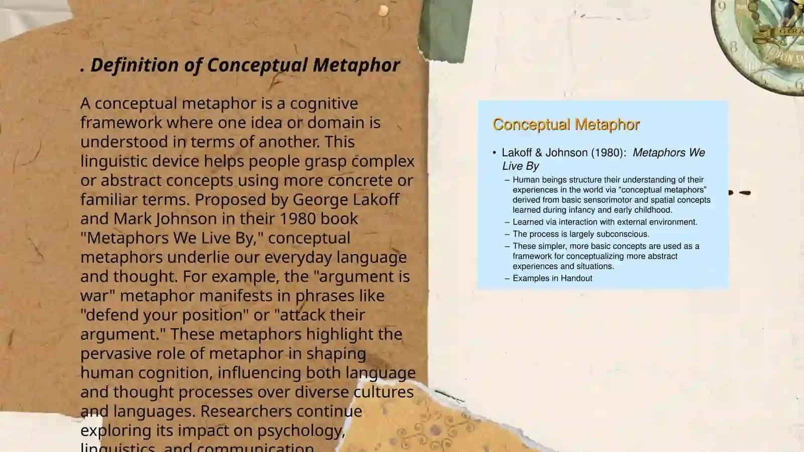 The theory of conceptual metophore 3