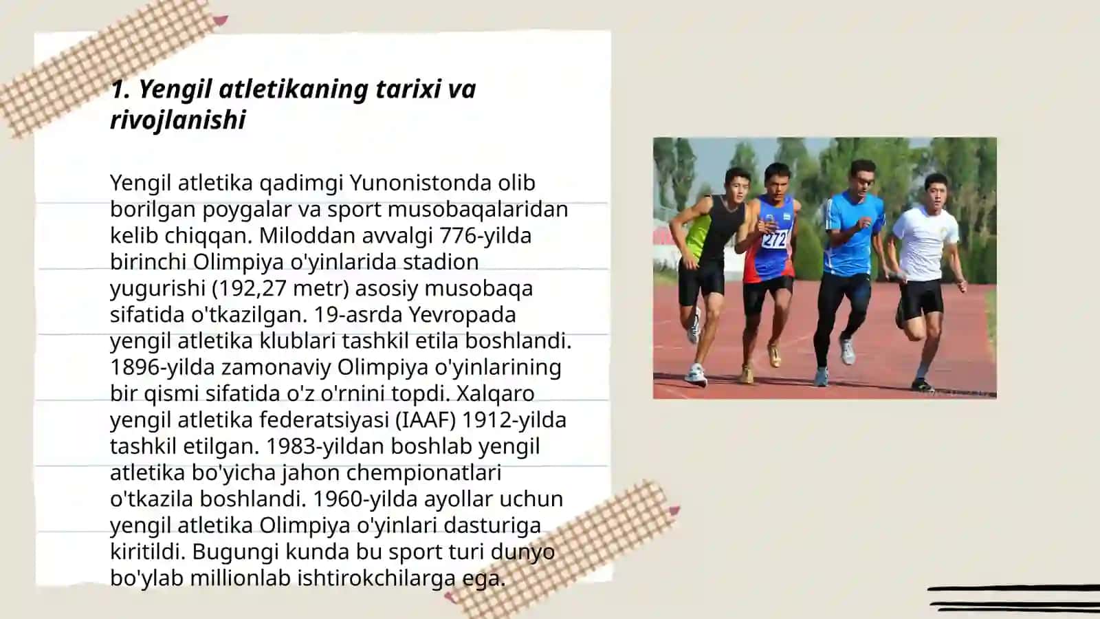 Yengil atletika darslarini tashkil qilish va oʻtkazish 3