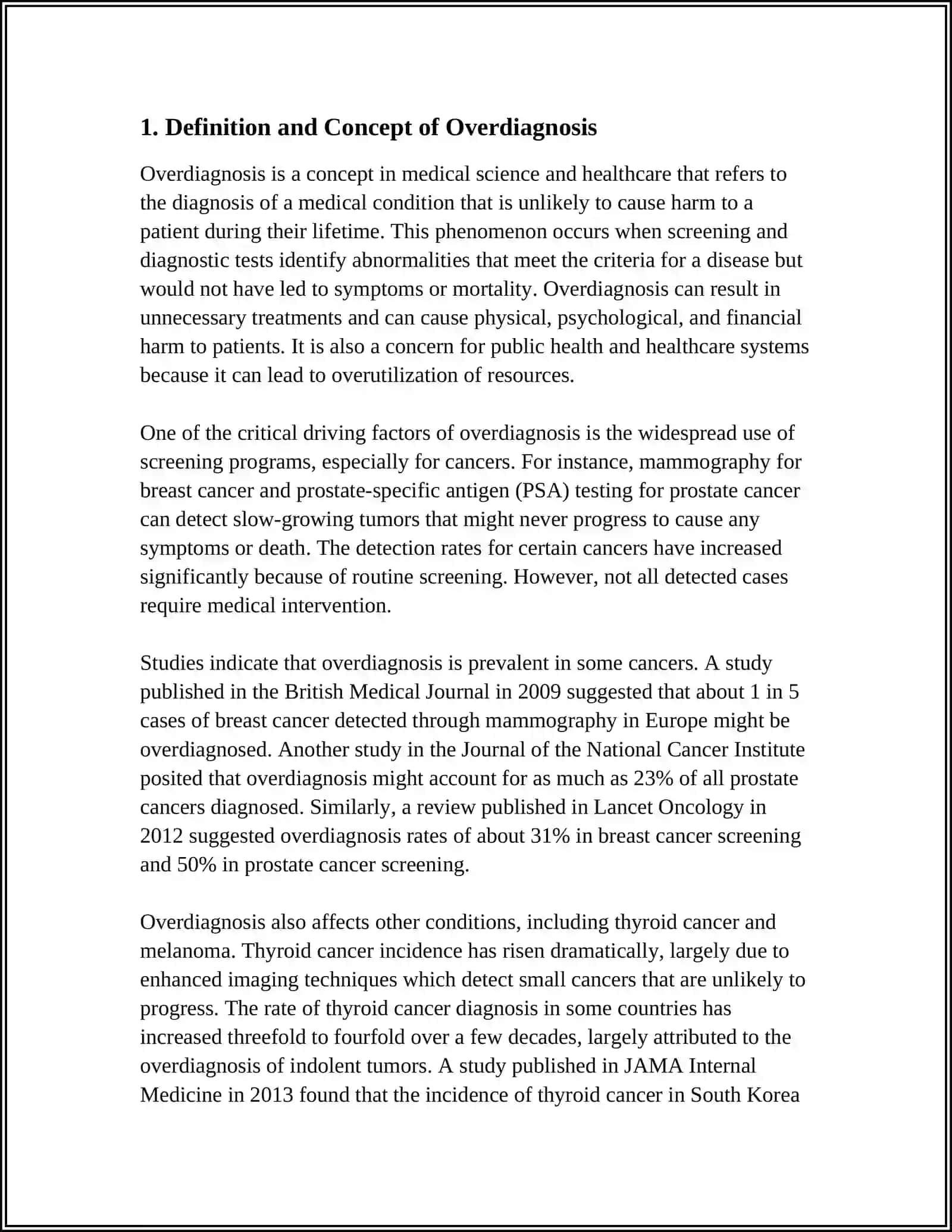 MUSTAQIL ISH Mavzu: OVERDIAGNOSIS 3