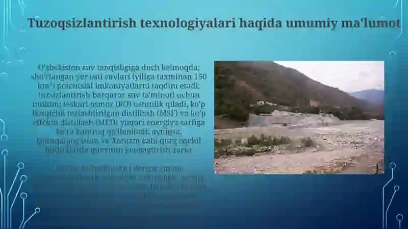 Tuzoqsizlantirish texnologiyalari 3