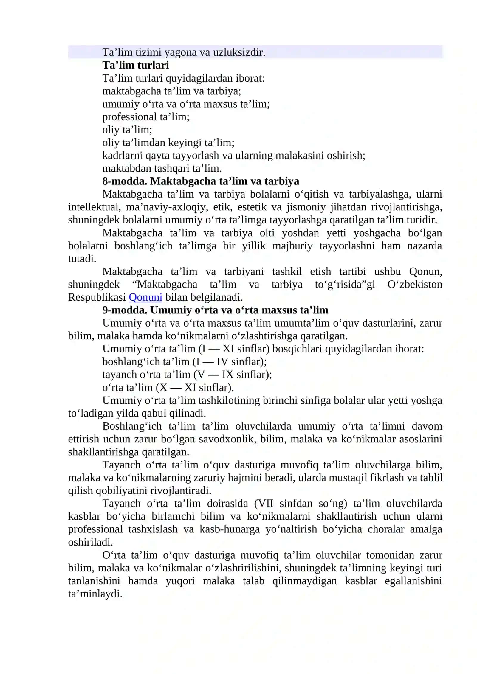 O‘zbekiston Respublikasida ta’lim tizimini rivojlantirishning konseptual asoslari 3
