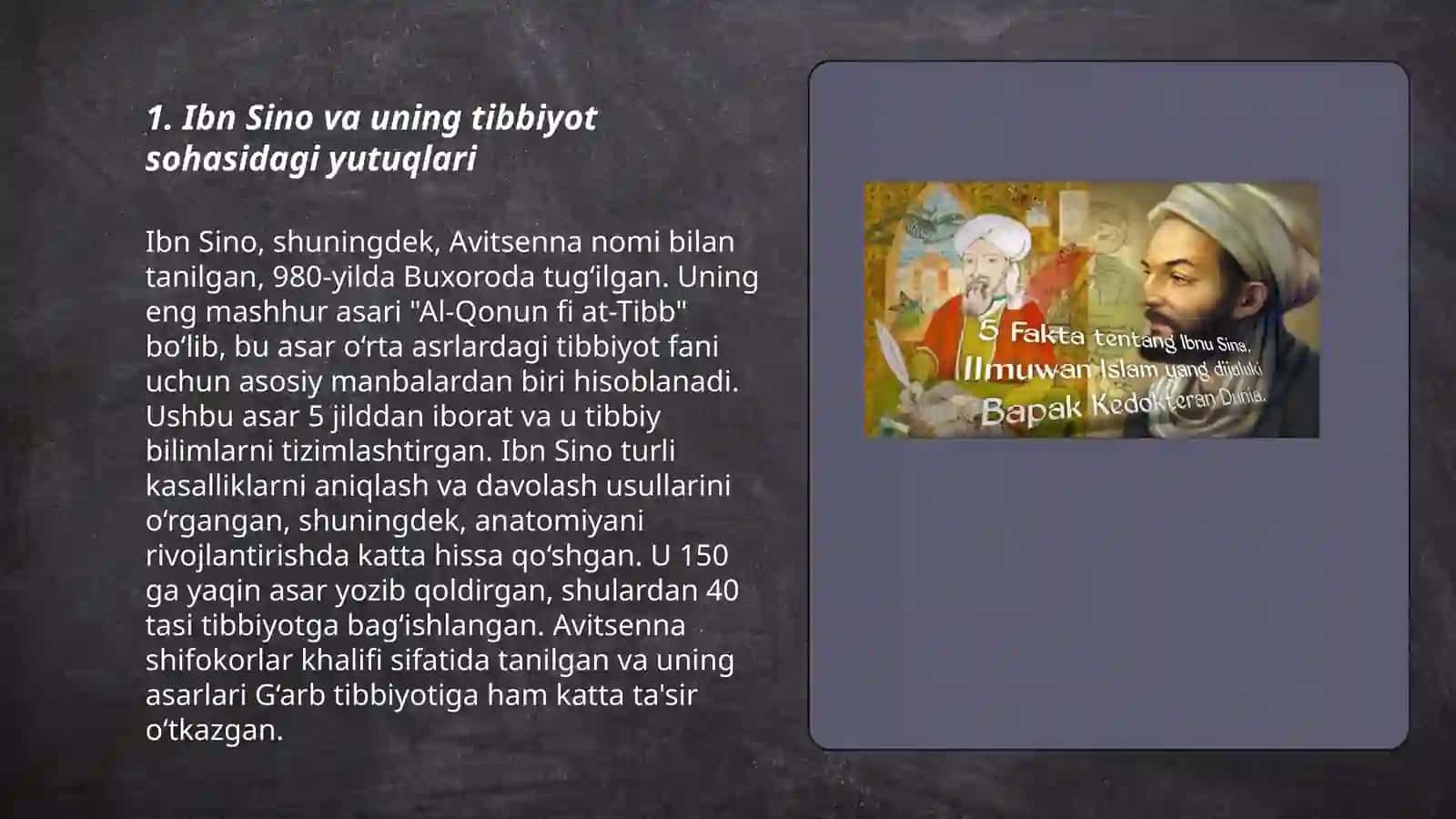 Ibn Sino va uning tibbiyot sohasidagi yutuqlari 3