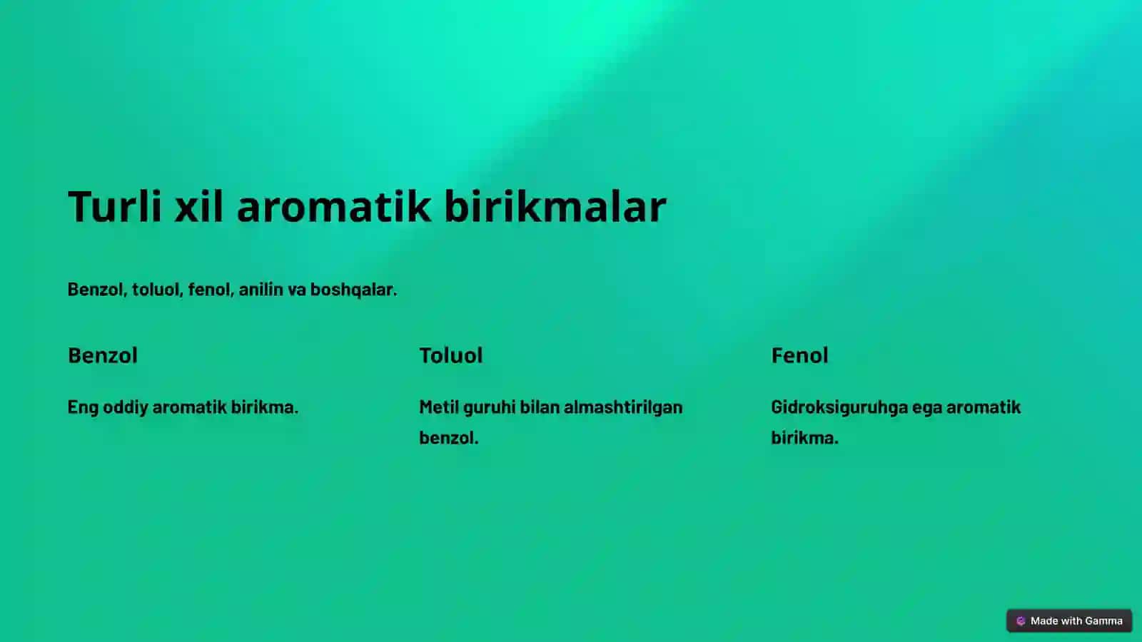 Aromatik birikmalar 3