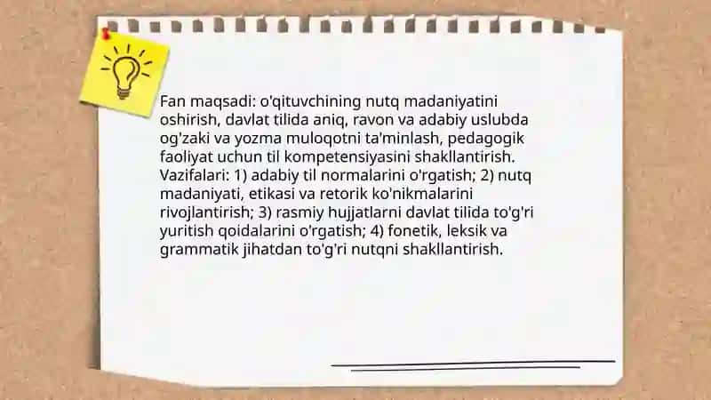 O'qituvchi nutqi, madaniyati va davlat tilida ish yuritish 3