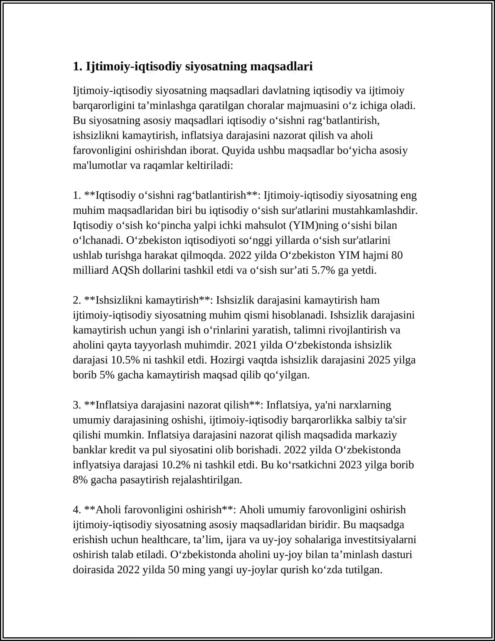 IJTIMOIY-IQTISODIY SIYOSAT VA UNING MAQSADLARI 3