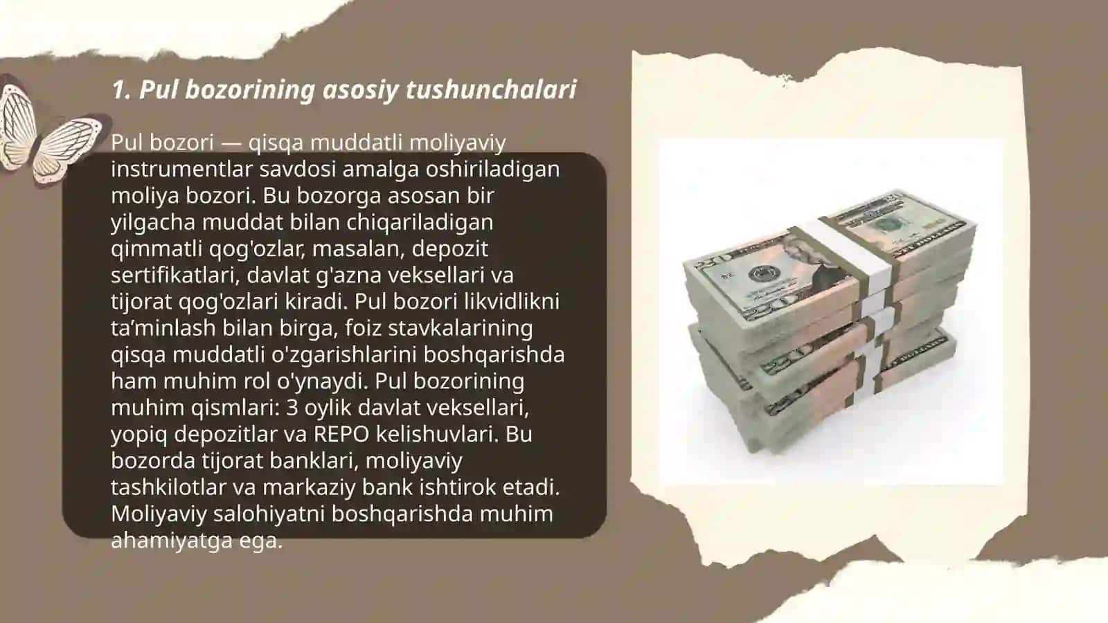 Pulga bo'lgan talab pul taklifi va pul agregatlari 3