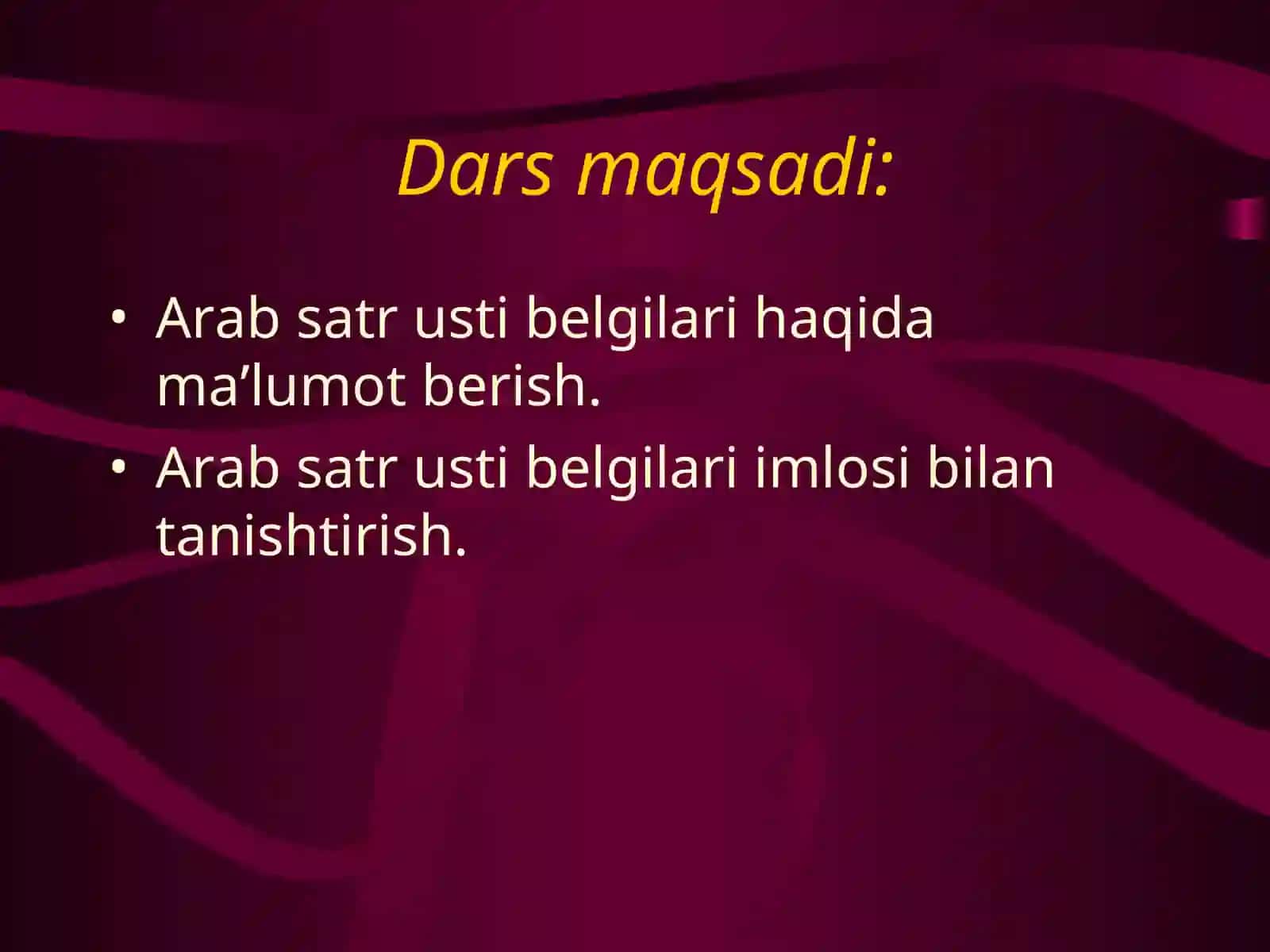 Arab satr usti belgilari. 3