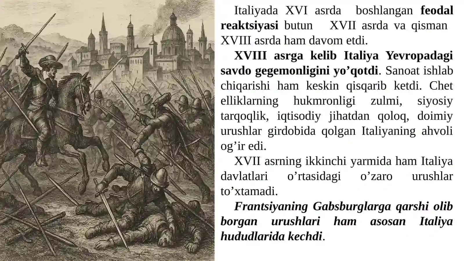 Italiya yangi davrda: tarixiy rivojlanishning asosiy voqealari va jarayonlari 3