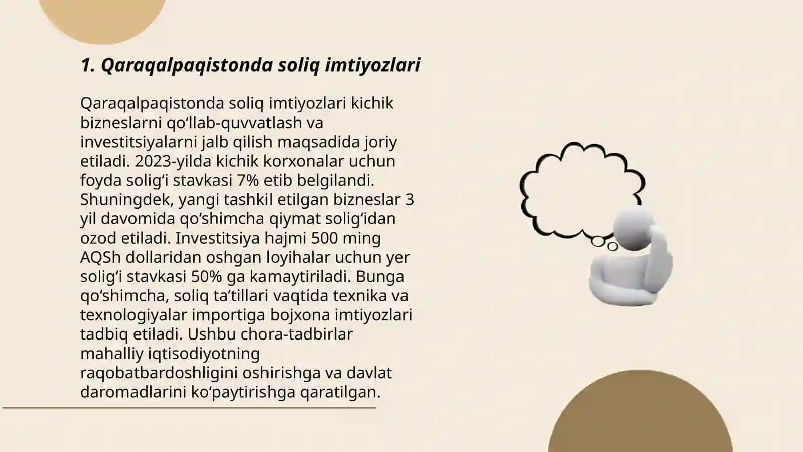 Qaraqalpaqistonda soliq imtiyozlari 3