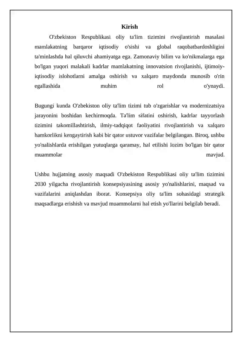 Oliy ta'lim tizimini modernizatsiya qilishning asosiy yo'nalishlari 3