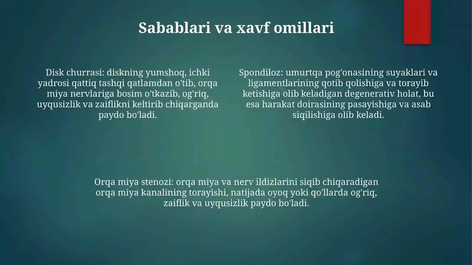 Umurtqa Yallig'Lanish Va DegenrativDistrofikKasalliklari 3