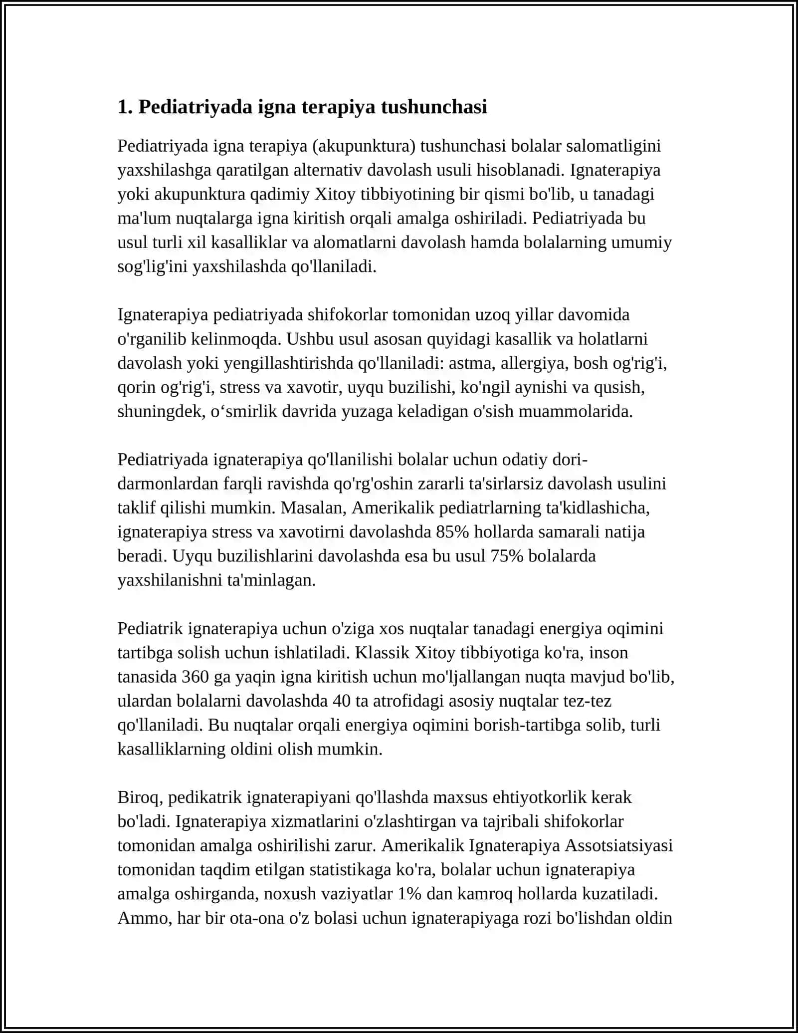 Pediatriyada igna terapiya tushunchasi 3