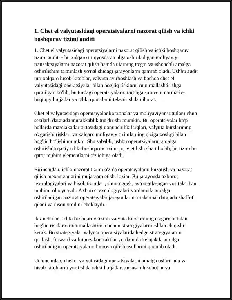 CHET EL VALYUTASIDAGI OPERATSIYALAR VA XISOB KITOB SHAKLLARINING AUDITI 3