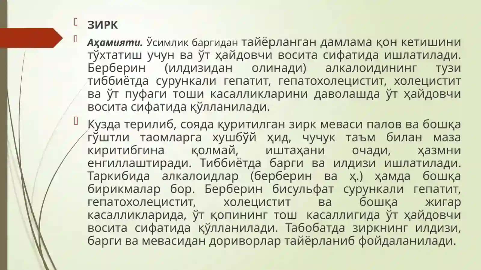 Зирк ва седананинг аҳамияти, биологияси 3