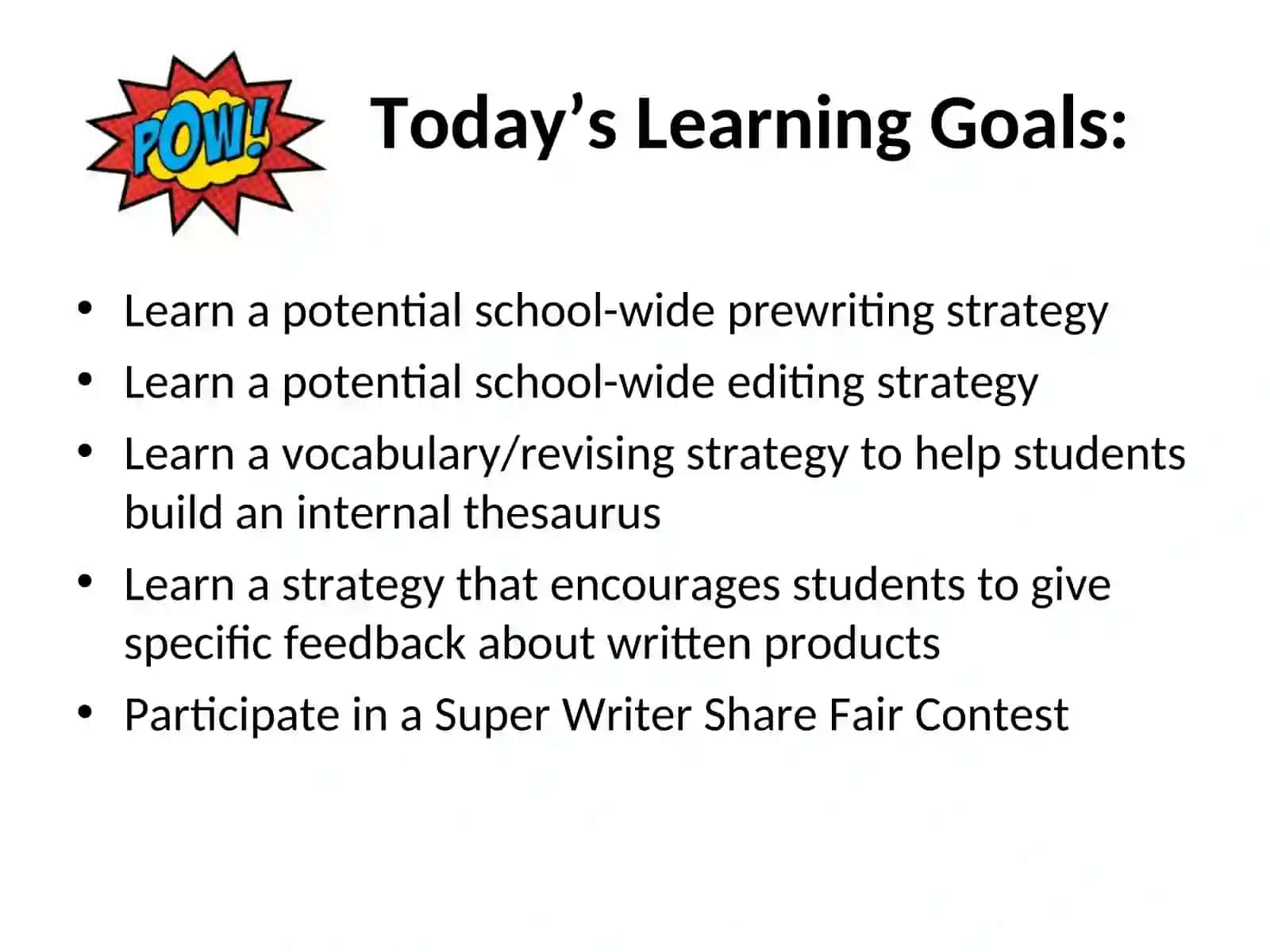 Writing Workshop Framework 3