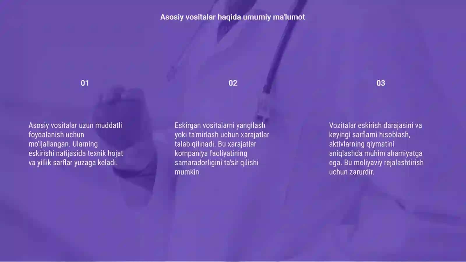 Asosiy vositalar eskirishi va keyingi sarflar 3