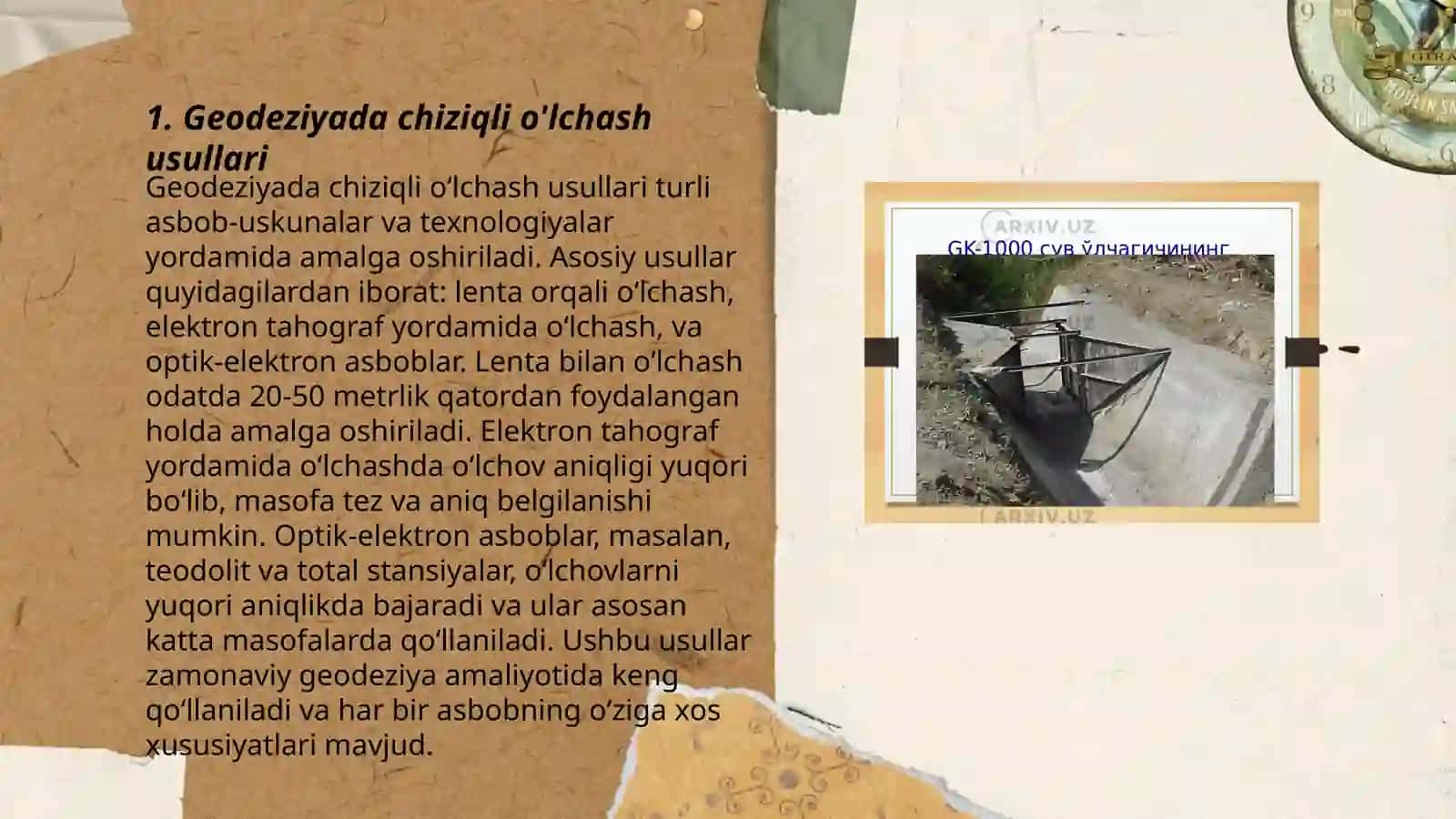 Geodeziyada chiziqlarni o'lchash 3