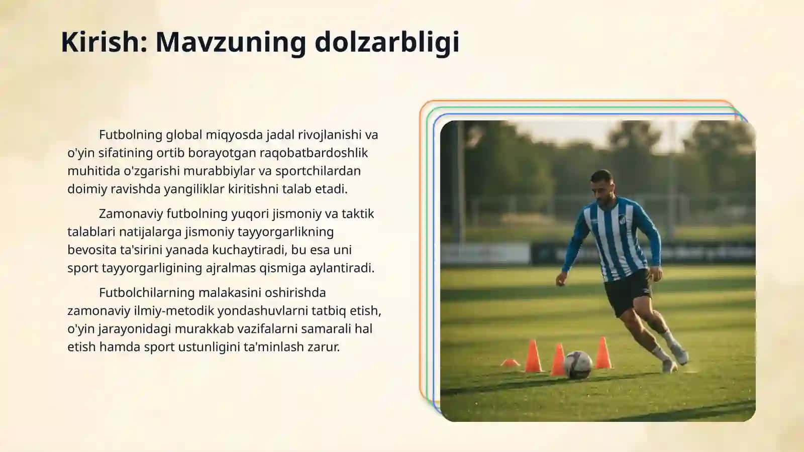 Sport tayyorgarligida futbolchilarning malakasining o`rni 3