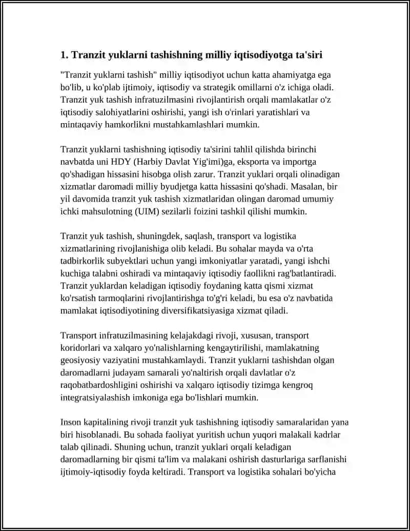 TRANZIT YUKLARNI TASHISHNING AHAMIYATI 3